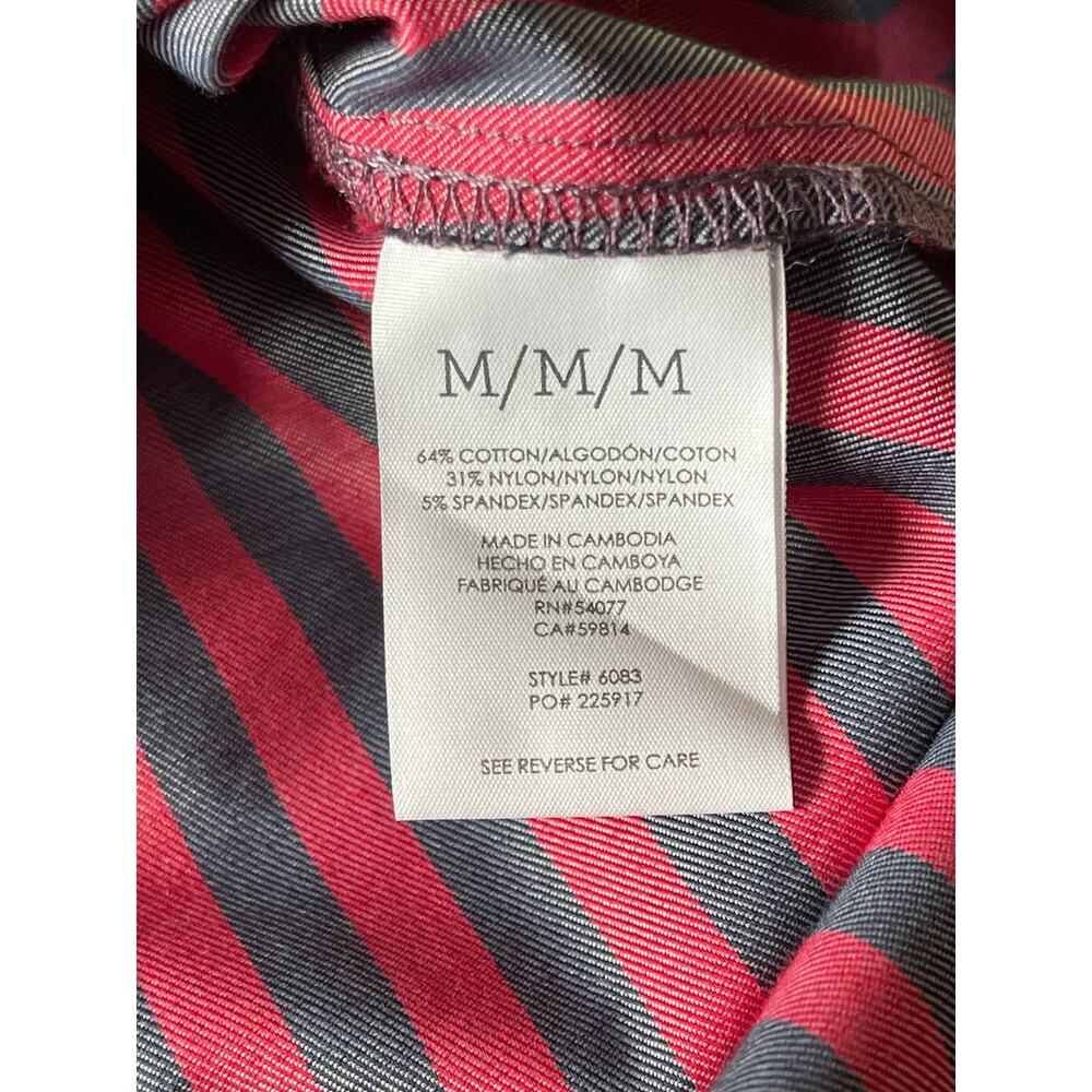Womens Cabi Red Black Striped Button Down Regatta Shacket w/Patches Size M - Picture 9 of 10